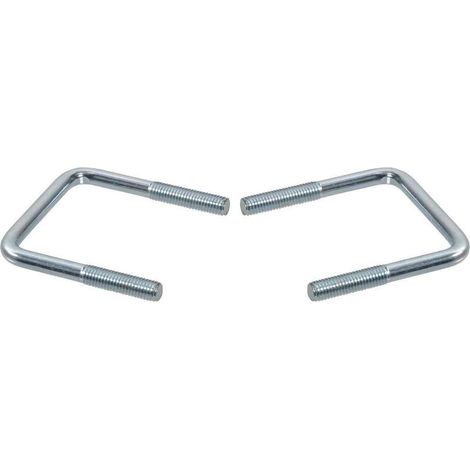 Morsetto per tubi a U quadrato, in acciaio zincato – 2x M8 x 55mm – Flangia di fissaggio per tubi – Supporto idraulico per interni/esterni (1/2)