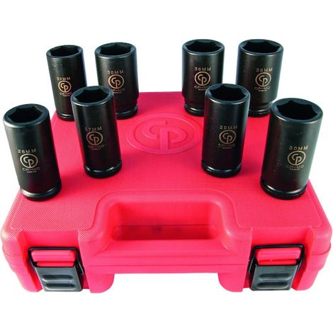 Coffret de douilles et accessoires SS618 3/4PDR 8PCS MET IMP SET - CHICAGO PNEUMATIC