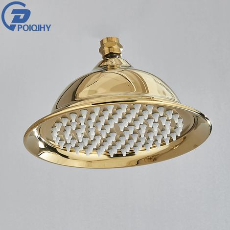 Pommeau de douche effet pluie doré (Golden 03 - 20 cm) - Accessoire de douche en laiton antique (1/5)