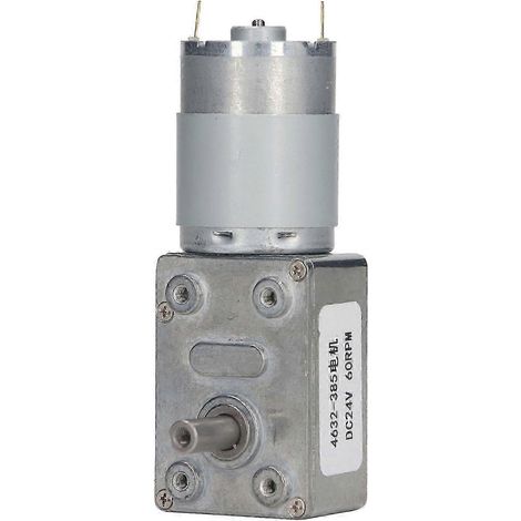 Moteur à engrenages à vis sans fin CC 24V, réducteur rectangulaire 60 tr/min, haute précision (1/5)