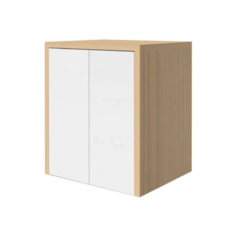 Mobile 79x65 porta lavatrice asciugatrice rovere con ante bianco opaco Ada (1/2)