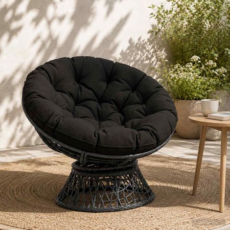 vidaXL Cojín para Silla Colgante VIANEN 100% Poliéster Negro (1/5)