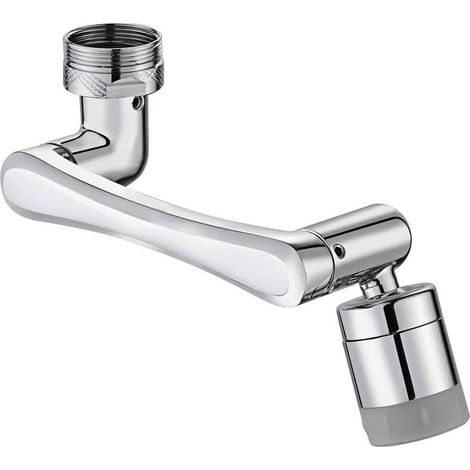 Robinet d'Extension Multifonctionnel Rotatif à 1440 Degrés,Robinet Magique Pivotant ,Mousseur Robinet avec Deux Méthodes de Sortie d'eau pour Cuisine Salle de Bain - Argent (1/5)