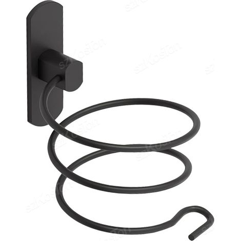 (Type B) Support mural pour sèche-cheveux et lisseur, avec accessoires de rangement pour salle de bain. (1/5)