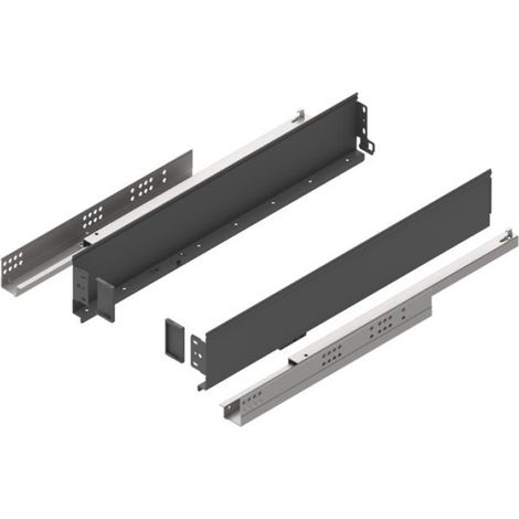 Tiroir SIMPLE BOX - 500 mm - Anthracite - Charge Max 25 kg - Fermeture Douce - Acier 1,5 mm - 1 pièce (1/3)
