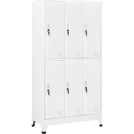INLIFE Armoire à casiers avec 6 compartiments Acier 90x45x180 cm Gris (1/5)