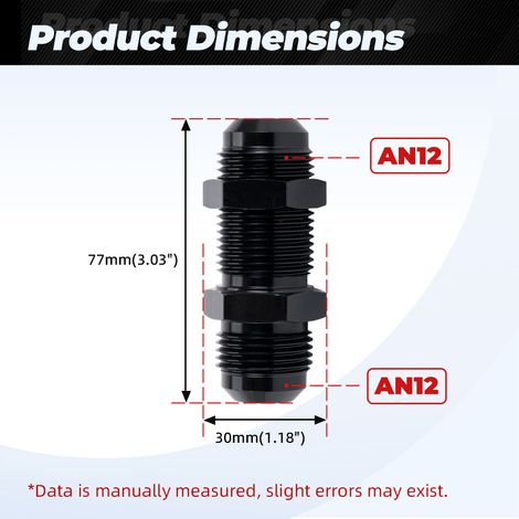 Automotive modification parts 0° 90° aluminum alloy male and female adapter for oil cooling - AN12-AN12-0° (1/4)