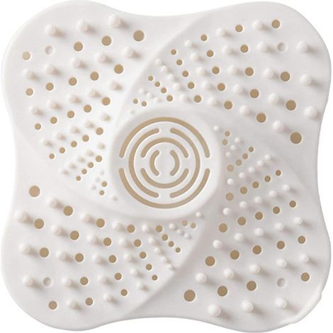 2 pcs Protection de Drain de Silicone,Filtre de Couverture de Drain de Baignoire avec Ventouse,Filtre à Cheveux Douche,Filtre évier en Silicone,pour évier de Douche,Baignoire (Blanc) GROOFOO (1/5)