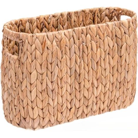 Panier de rangement en rotin pour papier toilette – Porte-papier toilette avec espace pour 6 rouleaux – Décoration de salle de bain style bohème/bord de mer – Organisateur d'accessoires (Kaki) (1/5)