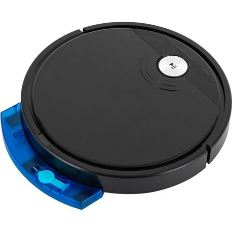 HAUTOUR Balayeuse 3 en 1 - Robot aspirateur 15 W - Télécommande - Bouton APP - Méthode de contrôle - 55 dB - Aspirateur robot avec 1800 Pa - Pour appartements et bureaux - Noir (1/5)