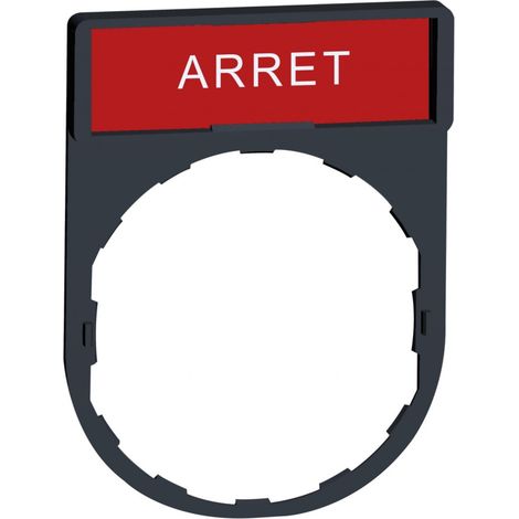 porte étiquette - standard - 30 x 40 - etiquette 8 x 27 - arret - schneider zby2104 (1/3)