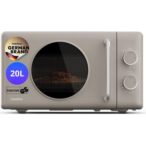 Medion MD100119 Retro Mikrowelle grau 800W 20L