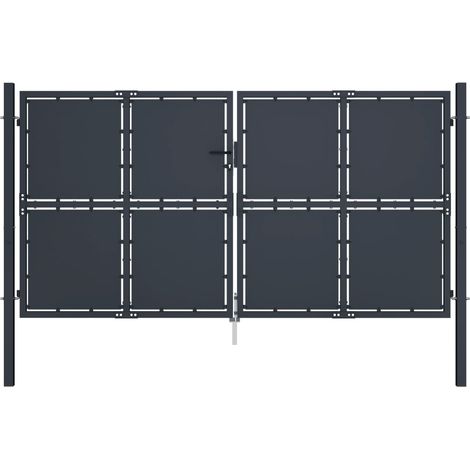 Portail de jardin Acier 300 x 175 cm Anthracite (1/5)