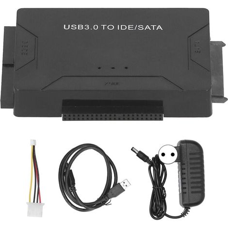 Trywise Convertisseur USB 3.0 vers IDE SATA, Kit d'adaptateur de disque dur externe, câble 2,5 pouces/3,5 pouces, prise 100-240VEU (1/4)
