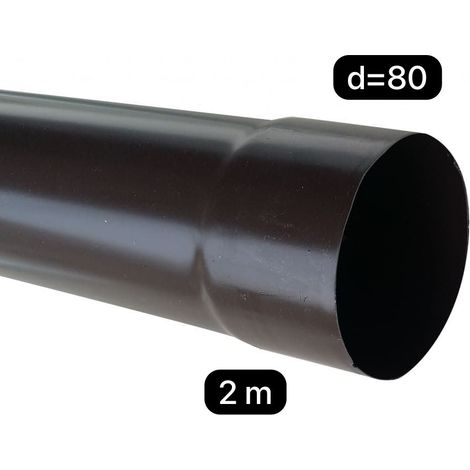 Tubo pluviale in p.v.c. Ø80 testa di moro 2 ml