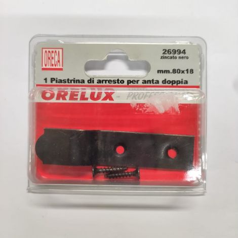ORECA - PIASTRINA DI ARRESTO PER ANTA DOPPIA 80X18MM