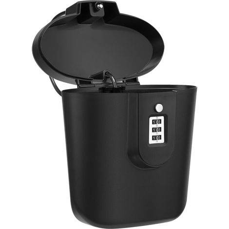 Coffre-fort portable avec serrure à combinaison – Coffre-fort de voyage – Plastique – Noir –