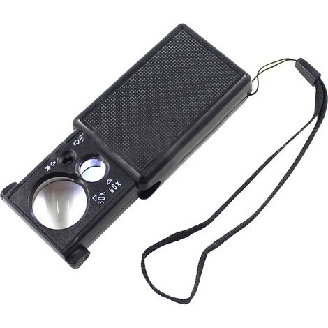 Loupe Bijouterie 30X 60X avec Lampe LED UV pour Identification de Pierres et Pièces de Monnaie (1/5)