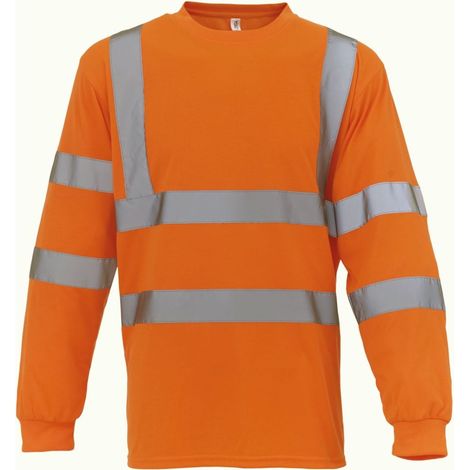 T-shirt manches longues haute visibilité Yoko HI VIZ Orange Fluo XXL