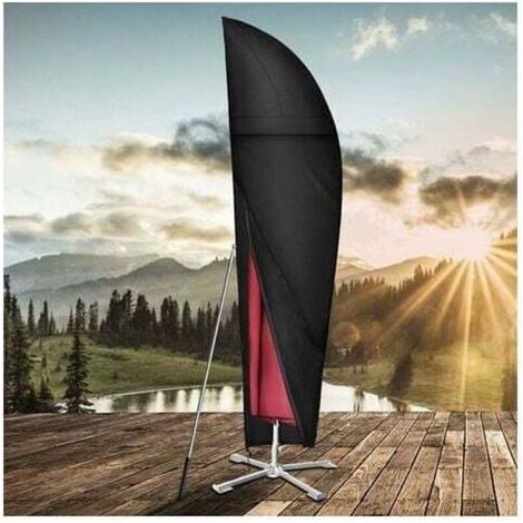 Cantilever Parasol Cover, Waterproof, Windproof, UV-resistant, Robust 210D Oxford Fabric Protective Cover for Parasol with Telescopic Pole (280x30/81/45cm) (1/4)