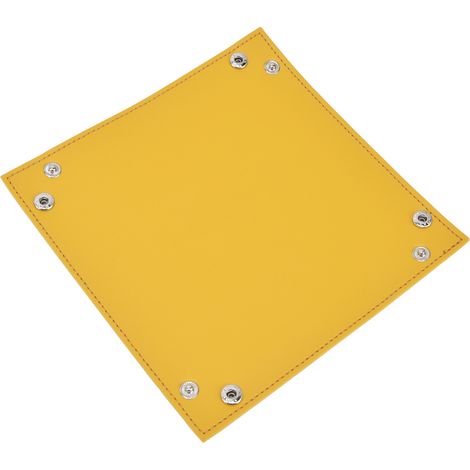Plateau en cuir jaune - Design tendance - Cuir artificiel résistant et polyvalent - Idéal pour ranger bijoux, montre, clés et téléphone (1/5)