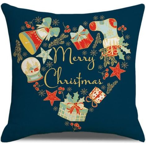 Taie d'oreiller - - YX1014-7 - Coton et lin - 45x45cm - Décoration de Noël (1/4)