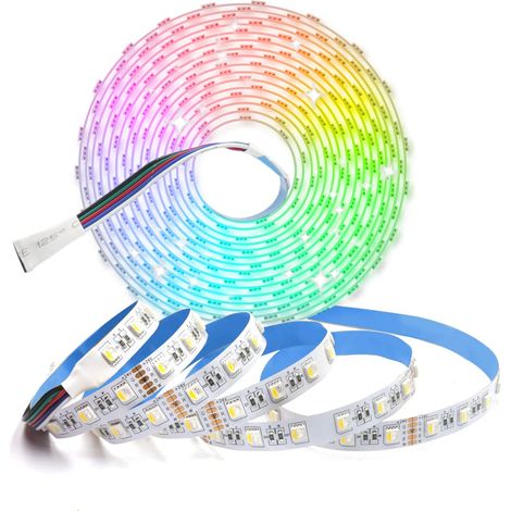 5M 24V Ruban LED RGBW 4en1 changement de couleur Bande Lumineuse RGBW multicolore blanc chaud 5050SMD 300LEDs décoration de bande lumineuse de chaîne légère pour la maison, la chambre (1/5)