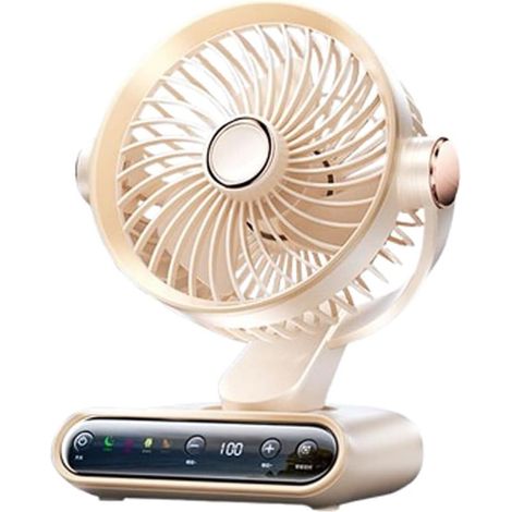 Ventilateur de table intelligent, ventilateur de bureau, circulateur d'air, ventilateur à affichage numérique, minuterie, inclinaison réglable, ventilateur de bureau silencieux et rafraîchissant, pour (1/5)