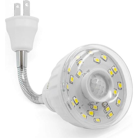 Veilleuse LED avec capteur de présence flexible et rotatif, applique murale/éclairage d'escalier de type prise secteur, prise standard américaine. (1/5)