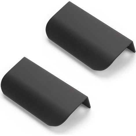 6-teiliges schwarzes Küchenschrankgriff-Set, verdeckte Griffe, 80 mm Länge, 64 mm Lochabstand