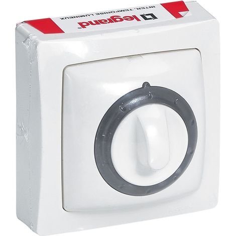 Legrand – Interrupteur temporisé lumineux saillie – Voyant intégré – Temporisation 30s à 8min – Câblage sans neutre – Pour rénovation murale