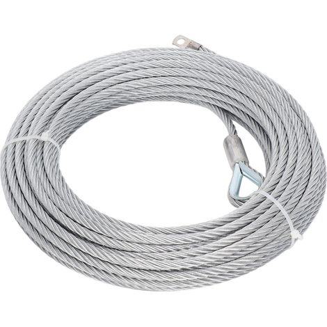 Câble de Treuil en Acier Inoxydable 8000-9500LBS, Corde de Remorquage Auto avec Crochet Autobloquant (1/5)