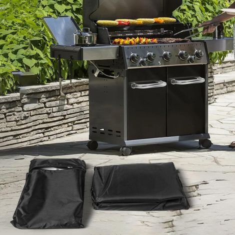 Funda protectora para barbacoa fabricada en tejido Oxford altamente resistente al agua, al polvo y a la intemperie (153 x 61 x 112 cm). (1/5)