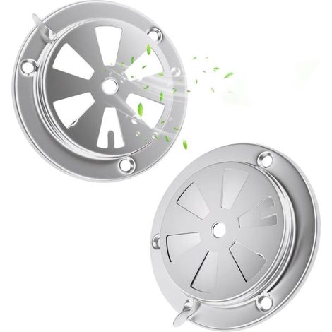 Lot de 2 Grilles d'Aération de Barbecue en Acier Inoxydable 95 mm avec Régulateur de Tirage Grille Aeration Ronde Grilles d'Aérations pour Fumoir pour Extérieur, Bricolage et Caravane (1/5)