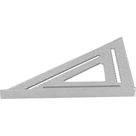 Règle de mesure carrée en alliage d'aluminium, rapporteur triangulaire 12 pouces, outil à main pour mesurer et tracer les angles de coupe (1/5)