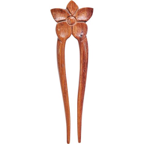 Épingle à cheveux en bois en forme de fleur, fourchette à cheveux, bâtonnet à cheveux, accessoire pour cheveux fait main abstrait 11,5 cm (1/4)