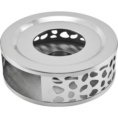Chauffe-Théière en Acier Inoxydable Teapot Warmer Chauffe Plat avec Bougie Support Bougie Chauffe-Base Plat Théière Réchauffeur avec Porte-Bougie Rond pour Thé Café Isolation de Lait (1/5)