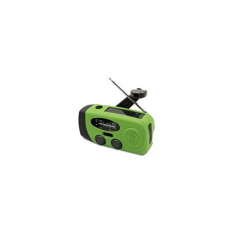 Radio Solaire d'urgence, à manivelle, Auto-alimentée, avec Lampe de Poche LED, Alarme SOS, Radio AM/FM météo Wind Up avec Batterie de 2000 mAh pour Charge d'urgence,Vert fluorescent (1/5)
