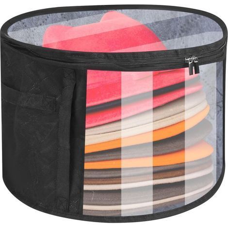 Grande boîte de rangement ronde avec couvercles, grande boîte de rangement ronde pour chapeaux homme et femme, organisateur de voyage pliable homme et femme, sac de rangement (1/5)