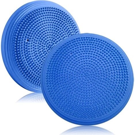 Kindfiber OÜ-Coussin d'équilibre avec pompe - Pour adulte - Avec pompe à air - Diamètre : 34 cm - Pour entraînement d'équilibre, yoga, yoga, rééducation (1/5)