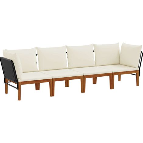 Maison Exclusive - 4 stk. Massives Akazienholz & Seil Natur (1/5)