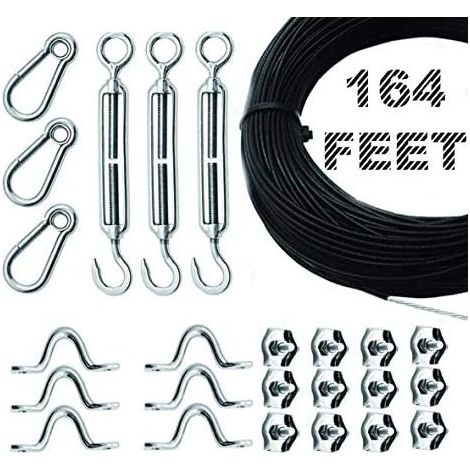 Kit de Câble Métallique,Câble en Acier Inoxydable Kit de Câbles en Acier Inoxydable,Câble Métallique Fixation,Câble Métallique en Acier Inoxydable,Câble Métallique - 15 (1/5)