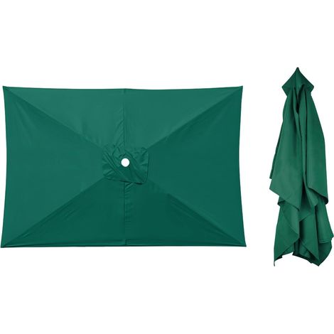 CCYKXABâche de rechange rectangulaire à 6 nervures -200x300cm- Housse de rechange pour parasol - Sans support Tissu de rechange pour parapluie (vert foncé) (1/5)