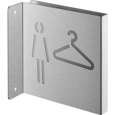Targa segnaletica <>, acciaio inox spazzolato, 120 x 120 mm, con bordo ripiegato – THIRARD (1/2)