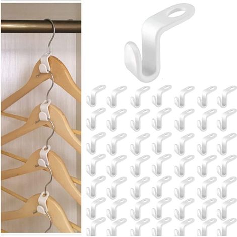 Lntyq Lot de 50 cintres de connexion Drop pour cintres Cascading Cintres Cintres Crochets pour Cintres Gain de place Cintres Cintres Crochets