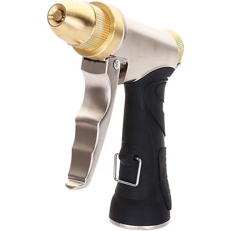 pistolet D'arrosage Avec Buse En Laiton, Robuste Et Haute Pression, Rglable De Jet Pulvrisation, Pour Laver La Voiture Et Les Animaux Domestiques (1/5)