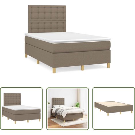 The Living Store Boxspringbett mit Matratze Taupe 120x190 cm Stoff - Boxspringbett - Doppelbett - Betten - Schlafräume - Tapete (1/5)