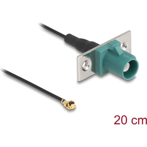 Delock Antennenkabel FAKRA E Stecker zu MHFÂ® I Stecker 1,13 - 20 cm 2 vorgestanzte LÃ¶cher