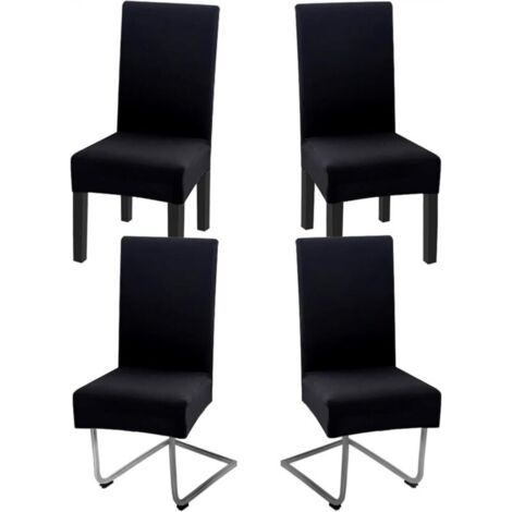 Lot de 4 housses de chaise extensibles, universelles, amovibles, lavables, modernes et durables, pour la maison, l'hôtel, le restaurant, les fêtes, les banquets et la décoration de la cuisine (1/5)