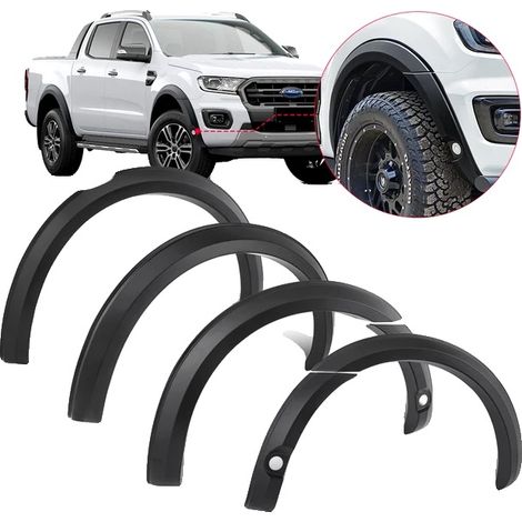 Élargisseurs d'ailes, plastique ABS durable, ajustement sur mesure pour Ford Ranger, avec trou de capteur (1/2)